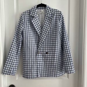 NWOT Need Supply Farrow Blue Gingham Blazer